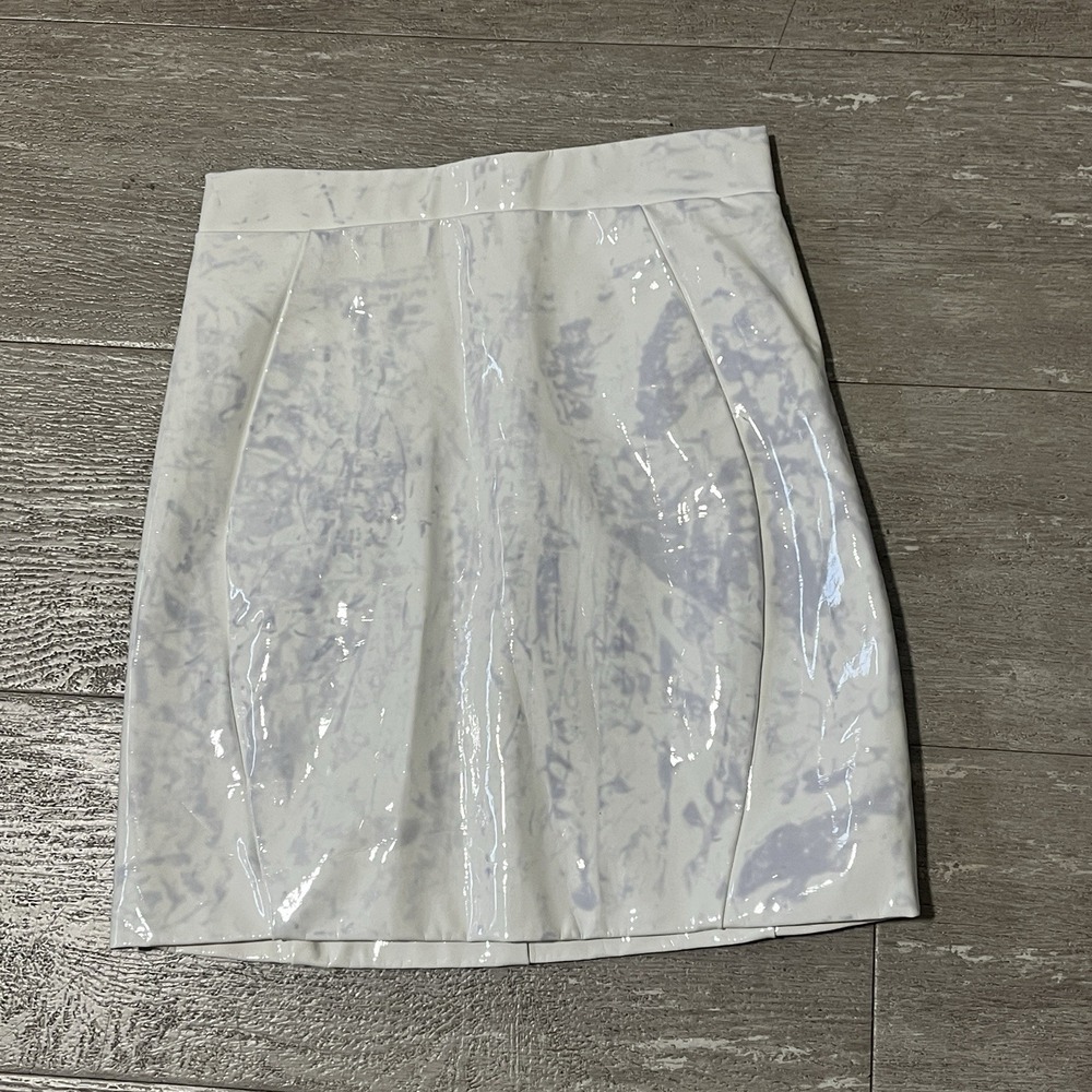 Meshki 2000s Limited Edition Kiki Bodycon Mini Skirt PVC White Size XXS